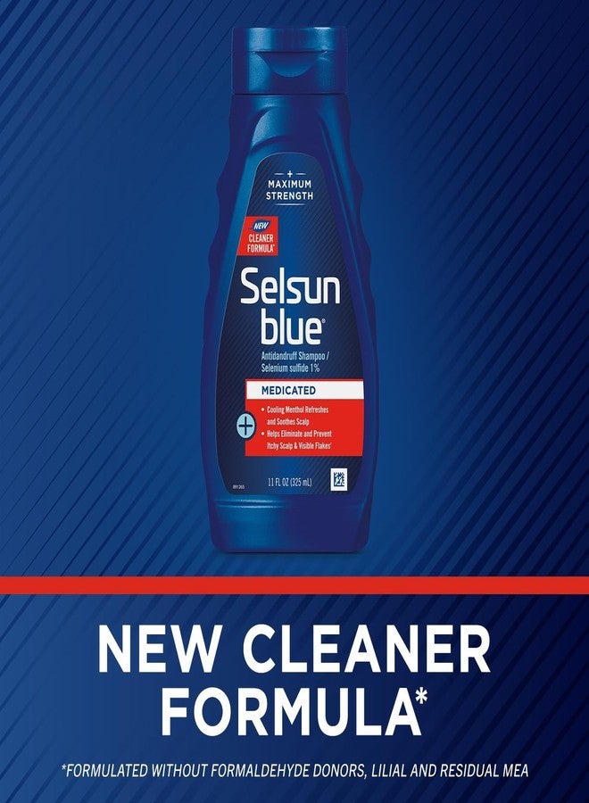 Selsun Blue Medicated Anti-dandruff Shampoo with Menthol, 11 fl. oz., Maximum Strength, Selenium Sulfide 1% (Pack of 2) - Image 3